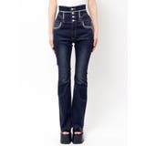 インディゴ | レースサイドオープンフレアパギンス | EMODA