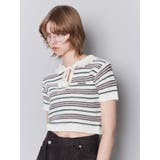 ホワイト | ボーダーポロニット | EMODA