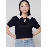 ブラック | ボーダーポロニット | EMODA