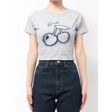 グレー | チェリープリントTシャツ【WEB限定カラーあり】 | EMODA