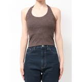 ブラウン | ホルターネックリブタンクトップ | EMODA