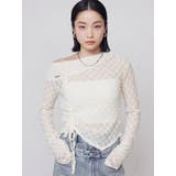 アイボリー | アシンメトリーオフショルダートップ | EMODA