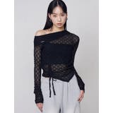 ブラック | アシンメトリーオフショルダートップ | EMODA