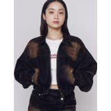 ブラウン | フロッキーデニムショートブルゾン | EMODA