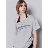 グレー | ルーズネックストリングTシャツ | EMODA
