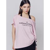 ピンク | ルーズネックストリングTシャツ | EMODA