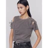 アシンメトリーカットアウトTシャツ | EMODA | 詳細画像12