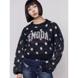 ブラック | ドットジャガードロゴニット | EMODA
