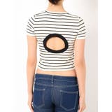 BACK OPENショートボーダーTシャツ | GYDA | 詳細画像6 