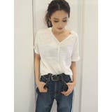 VネックデザインスラブTシャツ | GYDA | 詳細画像5 