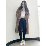 ブラウン | レイヤードボアロングコート | GYDA