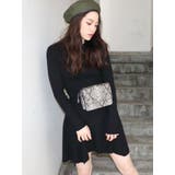 ブラック | フレアリブニットワンピース | GYDA