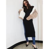 ブラック | SIDE ZIP Vネックニットワンピ | GYDA