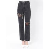 FISHNET TIGHTSデザインストレートデニムパンツ | GYDA | 詳細画像28