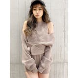 ベージュ | レイヤードニット ロンパース | GYDA