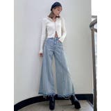 H/W SWITCHINGデザイン ワイドデニムパンツ | GYDA | 詳細画像2