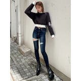 H/W THIGH ダメージデザイン スキニーデニムパンツ | GYDA | 詳細画像13