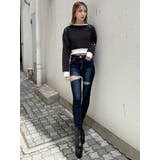 H/W THIGH ダメージデザイン スキニーデニムパンツ | GYDA | 詳細画像14