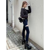 H/W THIGH ダメージデザイン スキニーデニムパンツ | GYDA | 詳細画像17