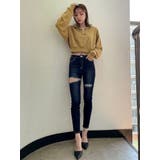 H/W THIGH ダメージデザイン スキニーデニムパンツ | GYDA | 詳細画像18