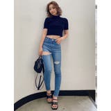 H/W THIGH ダメージデザイン スキニーデニムパンツ | GYDA | 詳細画像8