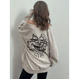 BUNNY FACE Vネックルーズスウェットトップス | GYDA | 詳細画像13