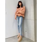 BUNNY FACE Vネックルーズスウェットトップス | GYDA | 詳細画像4