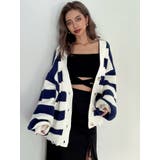 ボーダー LOOSEニットカーディガン | GYDA | 詳細画像21 