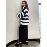 ボーダー LOOSEニットカーディガン | GYDA | 詳細画像23 