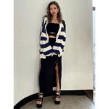 ボーダー LOOSEニットカーディガン | GYDA | 詳細画像24 