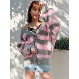 ボーダー LOOSEニットカーディガン | GYDA | 詳細画像3 