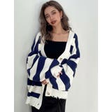 ネイビー | ボーダー LOOSEニットカーディガン | GYDA