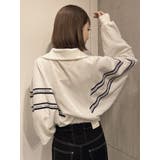 2LINE LOGOテープハーフZIP TOPS | GYDA | 詳細画像6