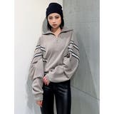 ベージュ | 2LINE LOGOテープハーフZIP TOPS | GYDA