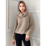 ベージュ | オフタートル オフショル ニット トップス | GYDA