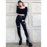 ハイウエストバッククロスダメージスキニーデニムパンツ | GYDA | 詳細画像28 