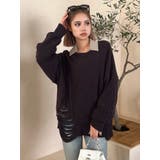 クラッシュ LOOSE ニットトップス | GYDA | 詳細画像2