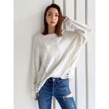 オフホワイト | クラッシュ LOOSE ニットトップス | GYDA
