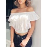 オフホワイト | フリルオフショルブラウス | GYDA