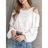 オフホワイト | ショルダーOPENジャカードブラウス | GYDA