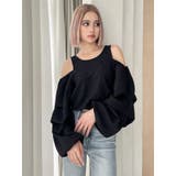 ブラック | ショルダーOPENジャカードブラウス | GYDA