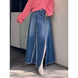 OVERLAPリメイクデニムロングスカート | GYDA | 詳細画像1