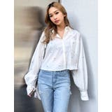 オフホワイト | ビジュー スタッズ ショート LOOSE シャツ | GYDA