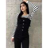 BACKリボンデニムロンパース | GYDA | 詳細画像12 