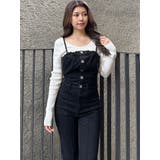 BACKリボンデニムロンパース | GYDA | 詳細画像2 