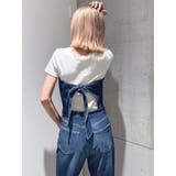 BACKリボンデニムロンパース | GYDA | 詳細画像34 