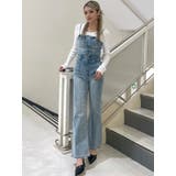 アイスブルー | BACKリボンデニムロンパース | GYDA