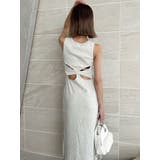 ライトグレー | カットアウトテレコスリットロングワンピース | GYDA