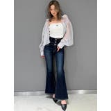 シアーラインストーンショートシャツ | GYDA | 詳細画像19 