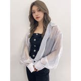 グレー | シアーラインストーンショートシャツ | GYDA